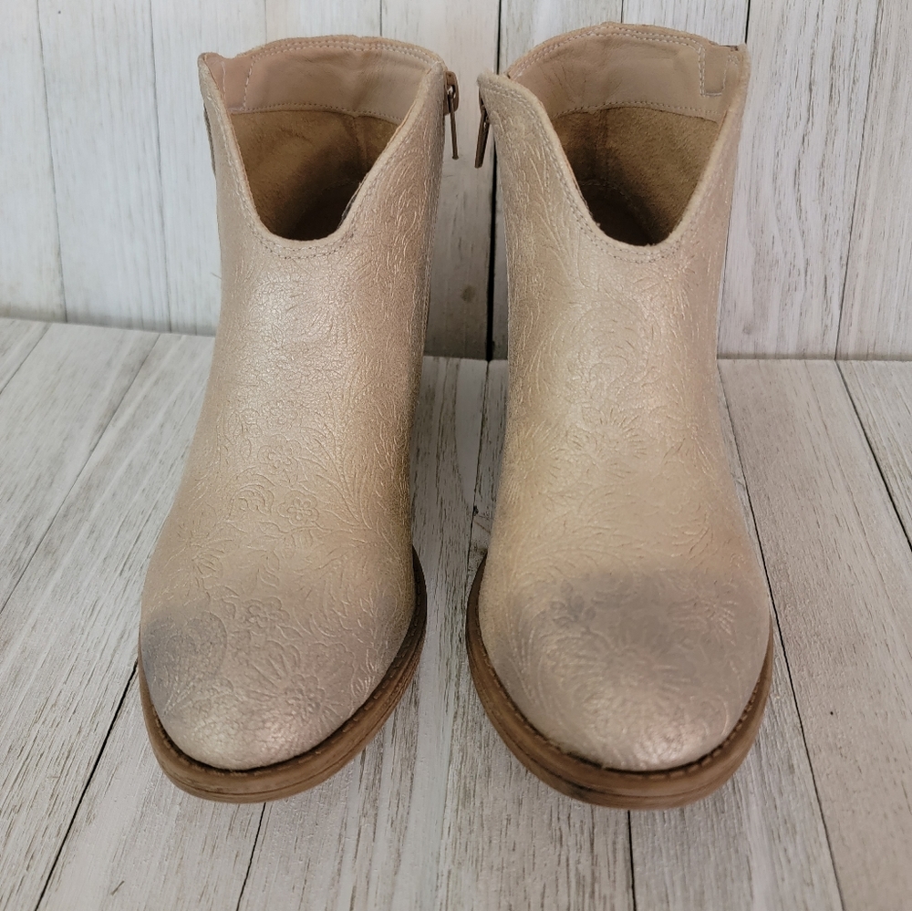50% OFF SALE-GYPSY JAZZ- DIVINE TOOLED NUDE BOOTIES - Picture 6 of 8